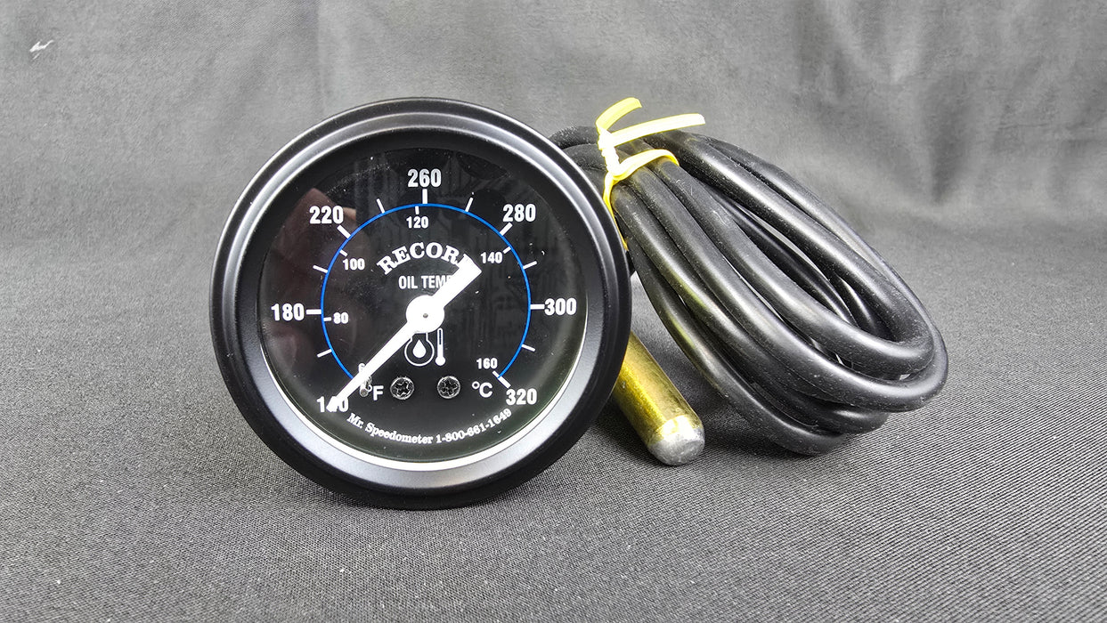 2 Inch Mechanical Oil Temperature Gauge -72 Inch Tubing - 140-320F - HG133