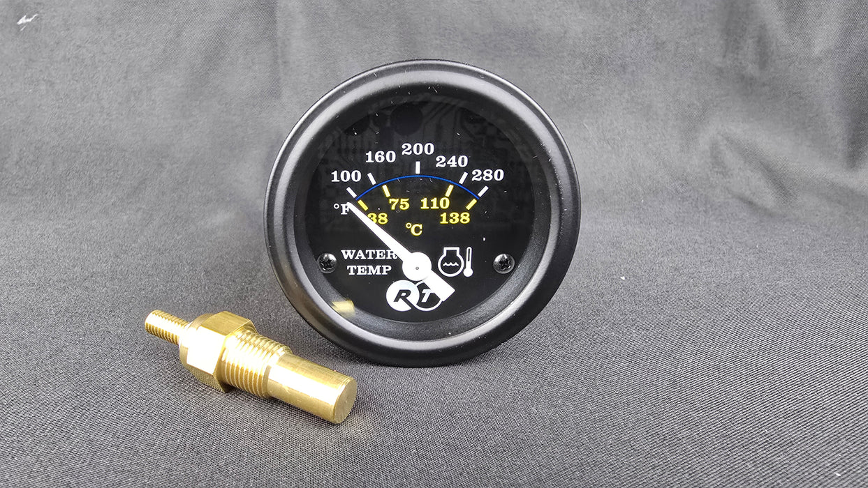 2 Inch Electronic Water Temperature Gauge Kit With Sender - 100-280F - HG129K