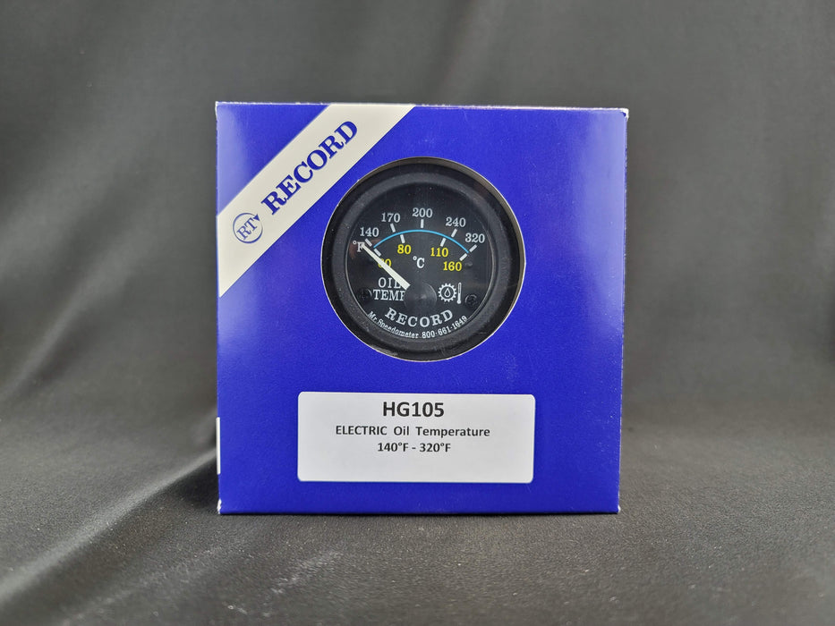 RECORD 2 Inch Oil Temp Gauge 140-320F - Electric - HG105
