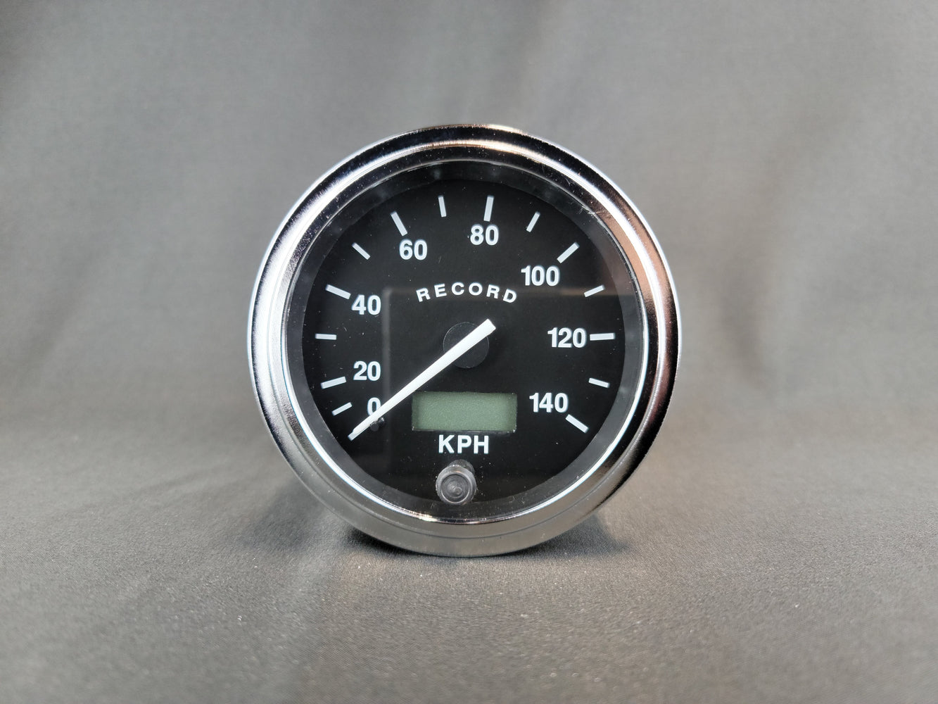 RECORD 3 3/8 Inch Electric Speedometer with Odometer - KPH - Chrome - R17412/24C